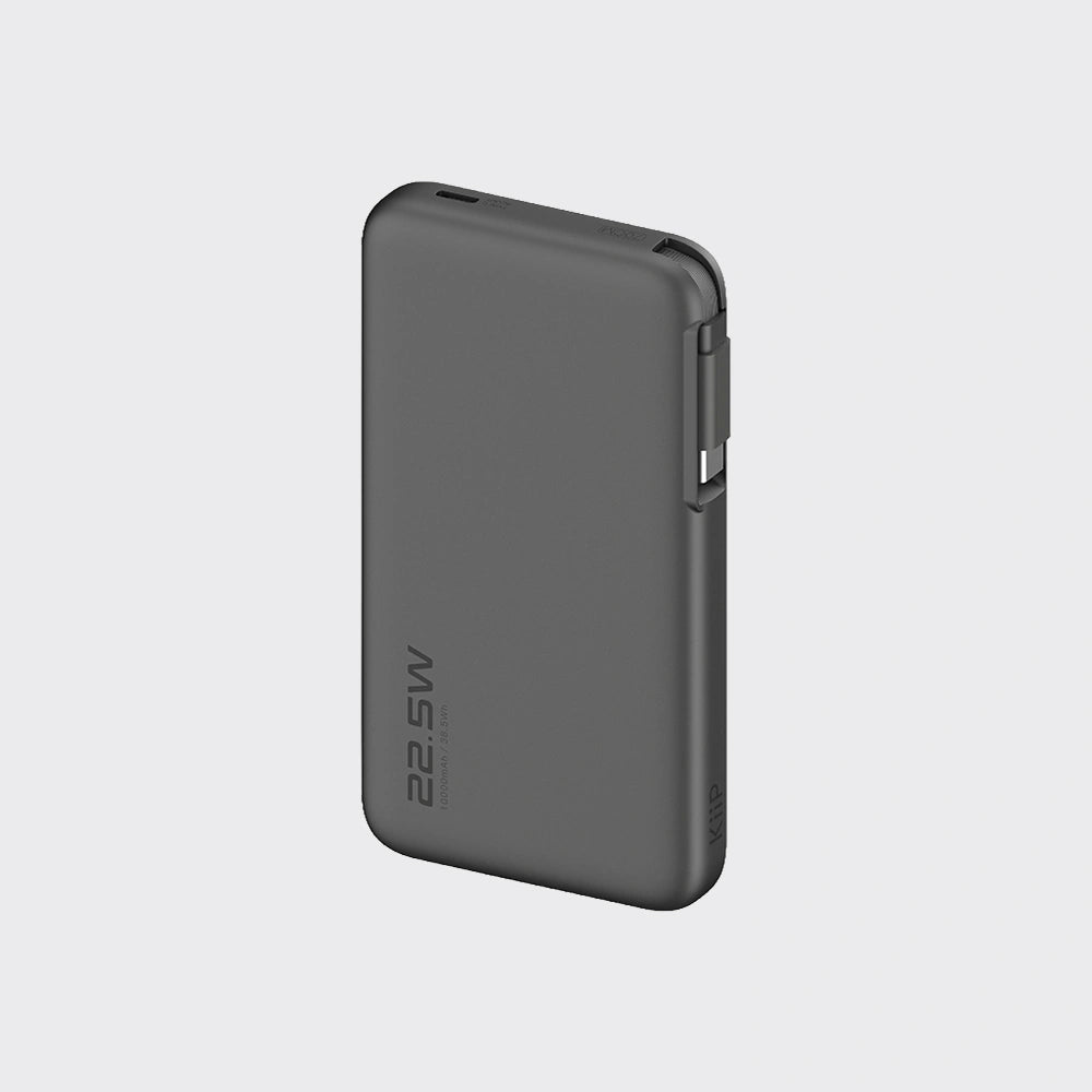 KiiP E60 Powerbank Retractable Cable 22.5W 10000mah Fast Charging Power Bank Type-C