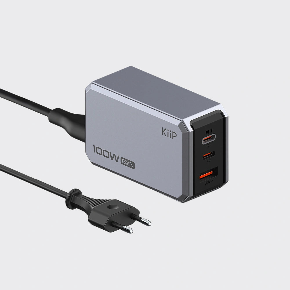KiiP C102E Charger 100W GaN Multi Port Fast Charging Adaptor Android Iphone Charger Laptop