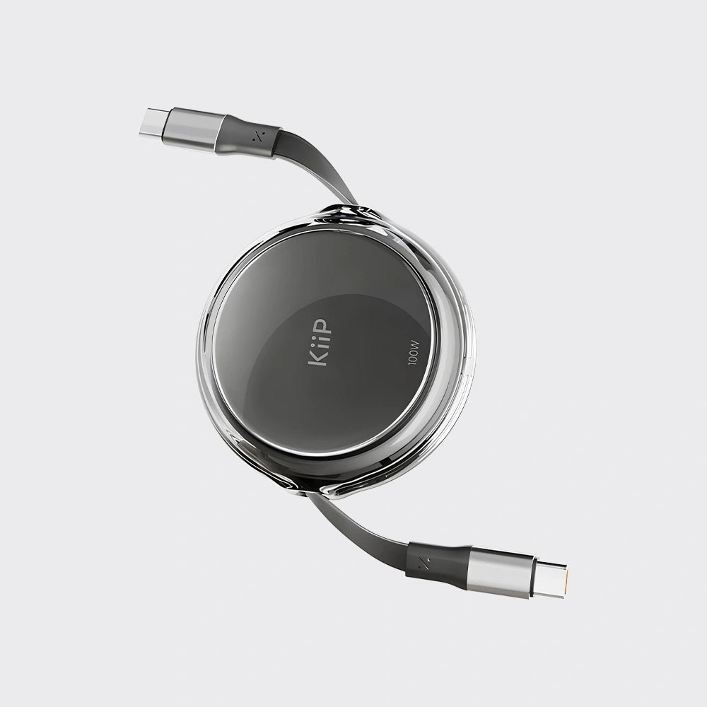 KiiP RCTC Kabel Data 100W Super Fast Charging Cable Type-C To Type-C Retractable