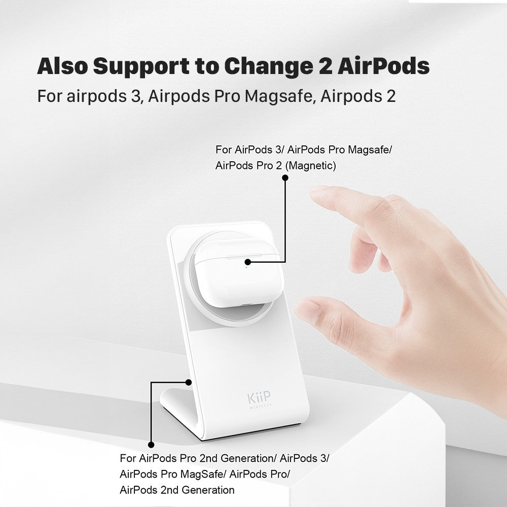 KiiP Wireless SPM2 Pro 2in1 Magnetic Wireless Charger Stand TWS Airpods Charging Magsafe Holder