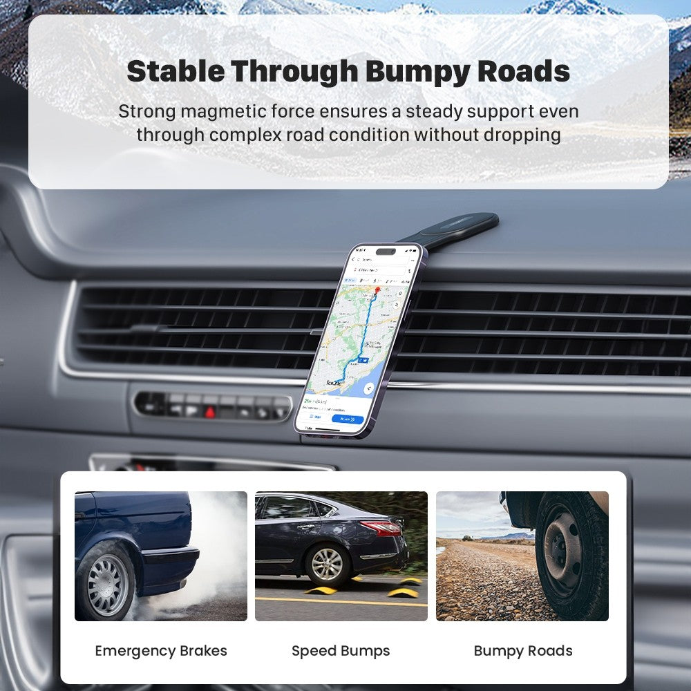 KiiP Wireless MCH05 Pro 2in1 Wireless Charging Car Phone Holder Dashboard Magsafe Foldable Aksesoris