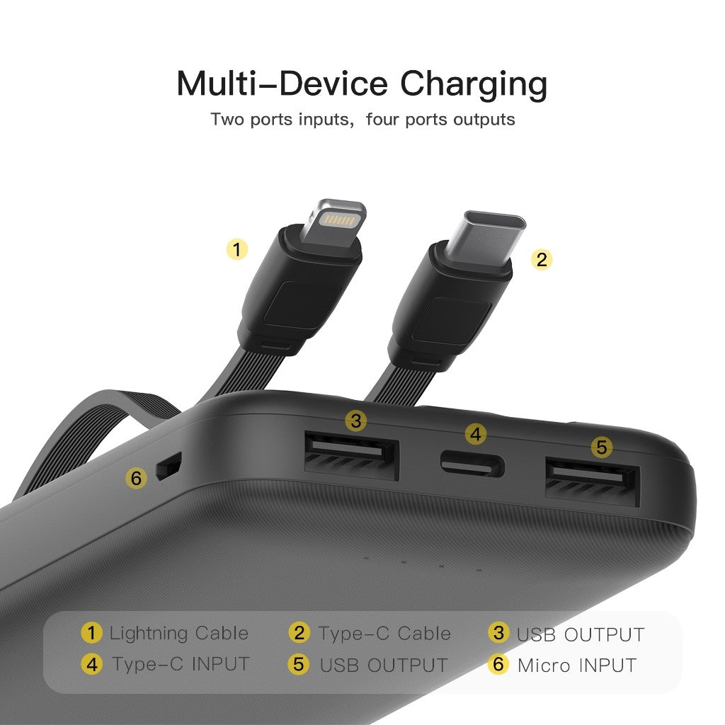 KiiP E33C Power Bank Slim 10000mAh Dual Input Type-C Micro USB Port