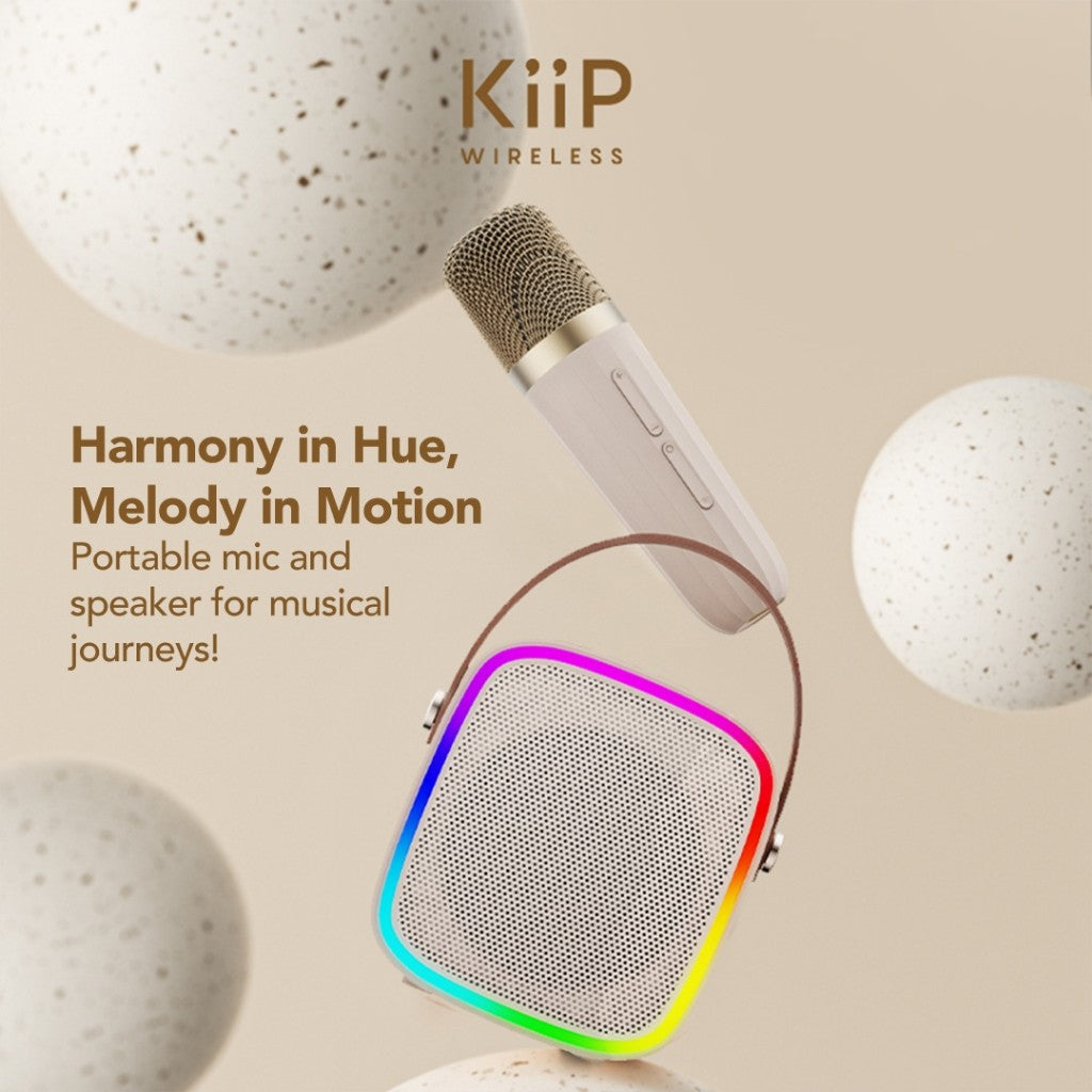 KiiP Wireless Y8 Bluetooth Portable Karaoke Wireless Speaker With Microphone RGB Audio Stereo