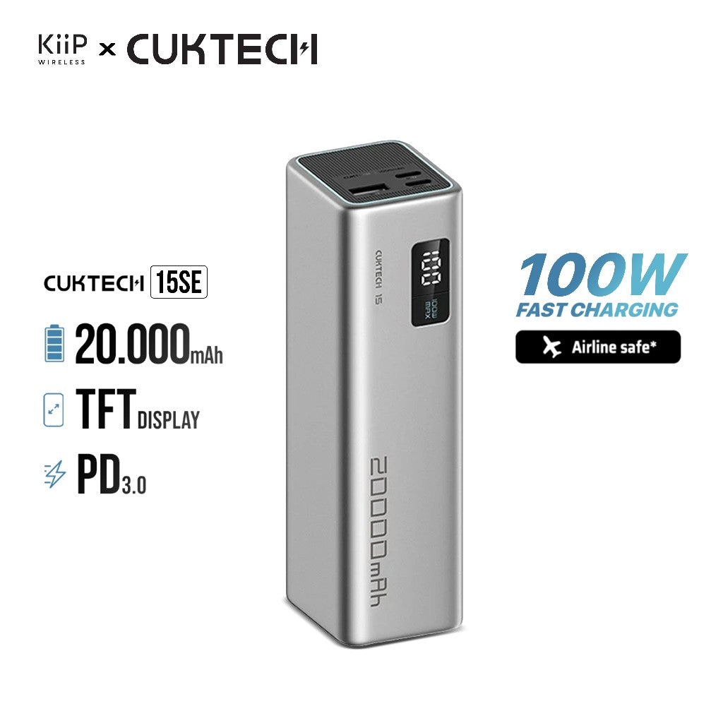 KiiP x Cuktech 15 SE Power Bank 20000mAh 85W USB Type-C Fast Charging