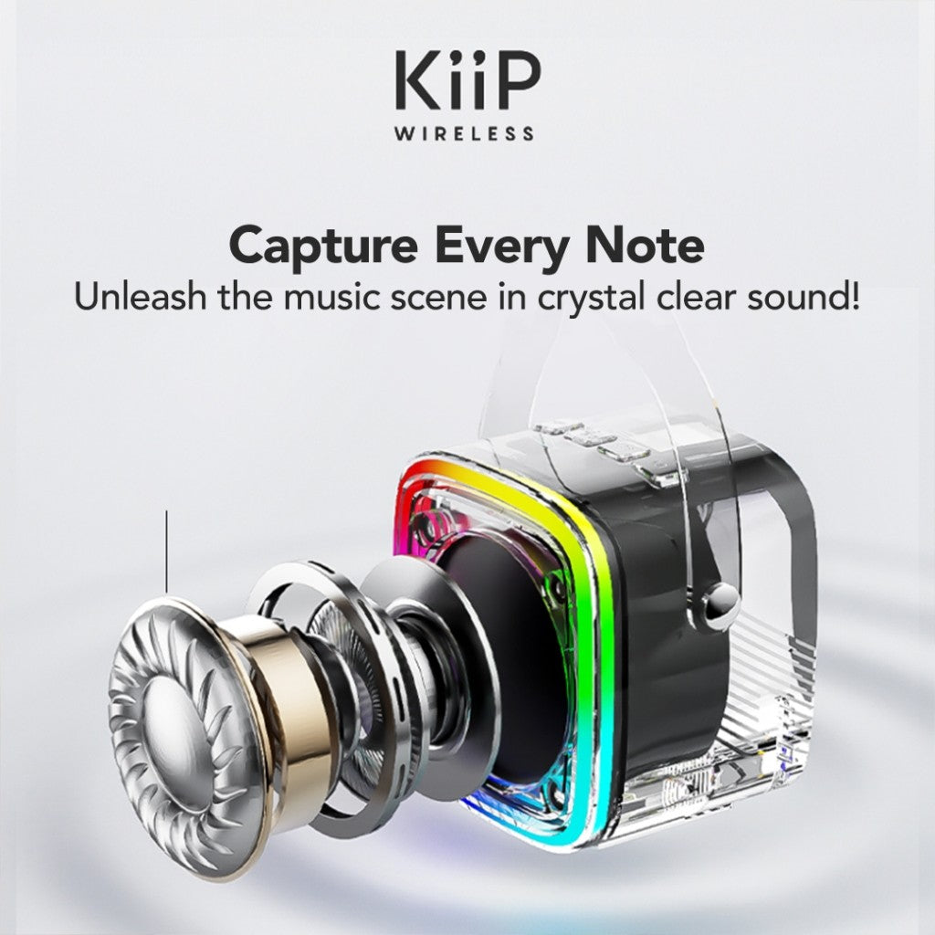 KiiP Wireless Y8 Bluetooth Portable Karaoke Wireless Speaker With Microphone RGB Audio Stereo