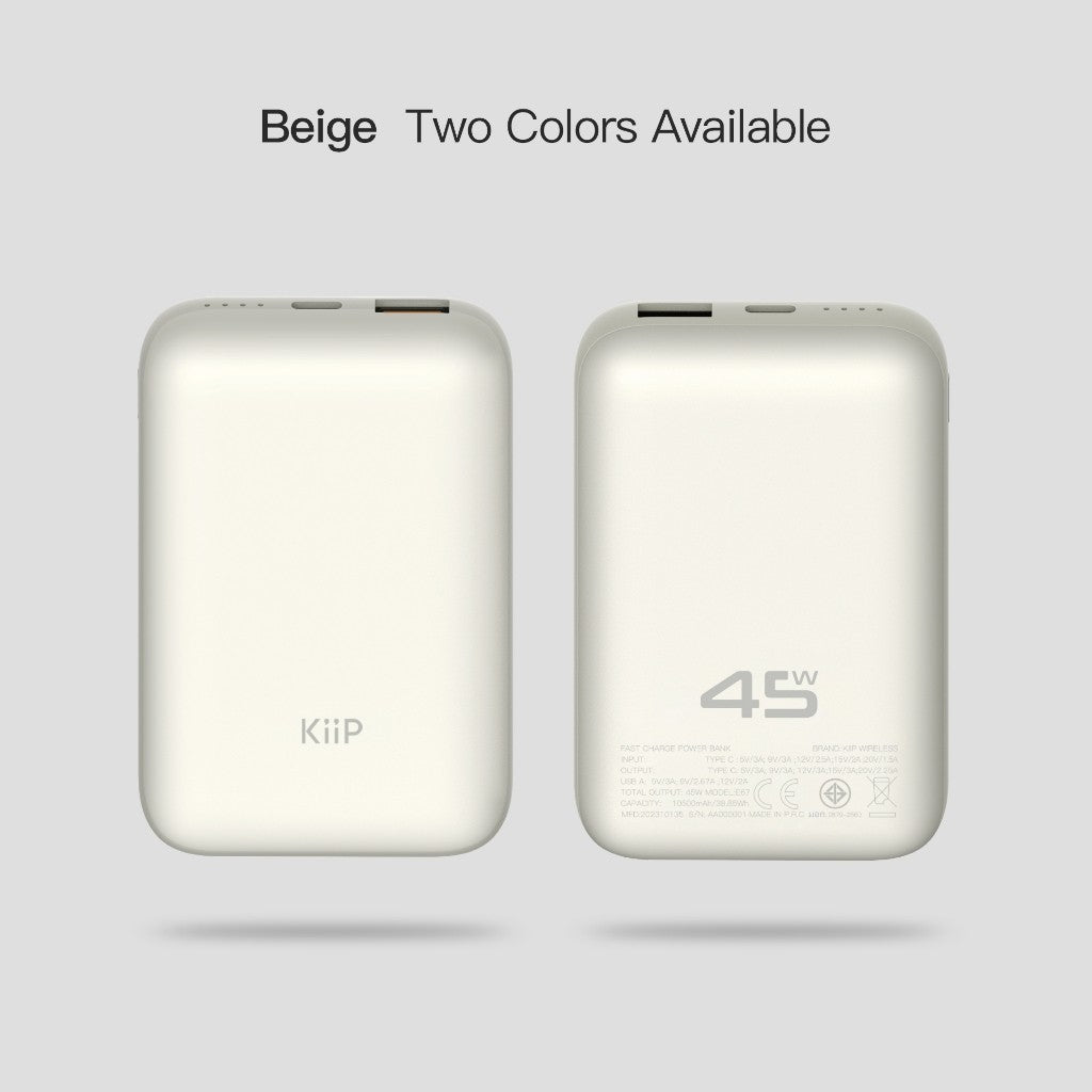 KiiP E67 Power Bank Fast Charging 45W Type C PD 10500mAh