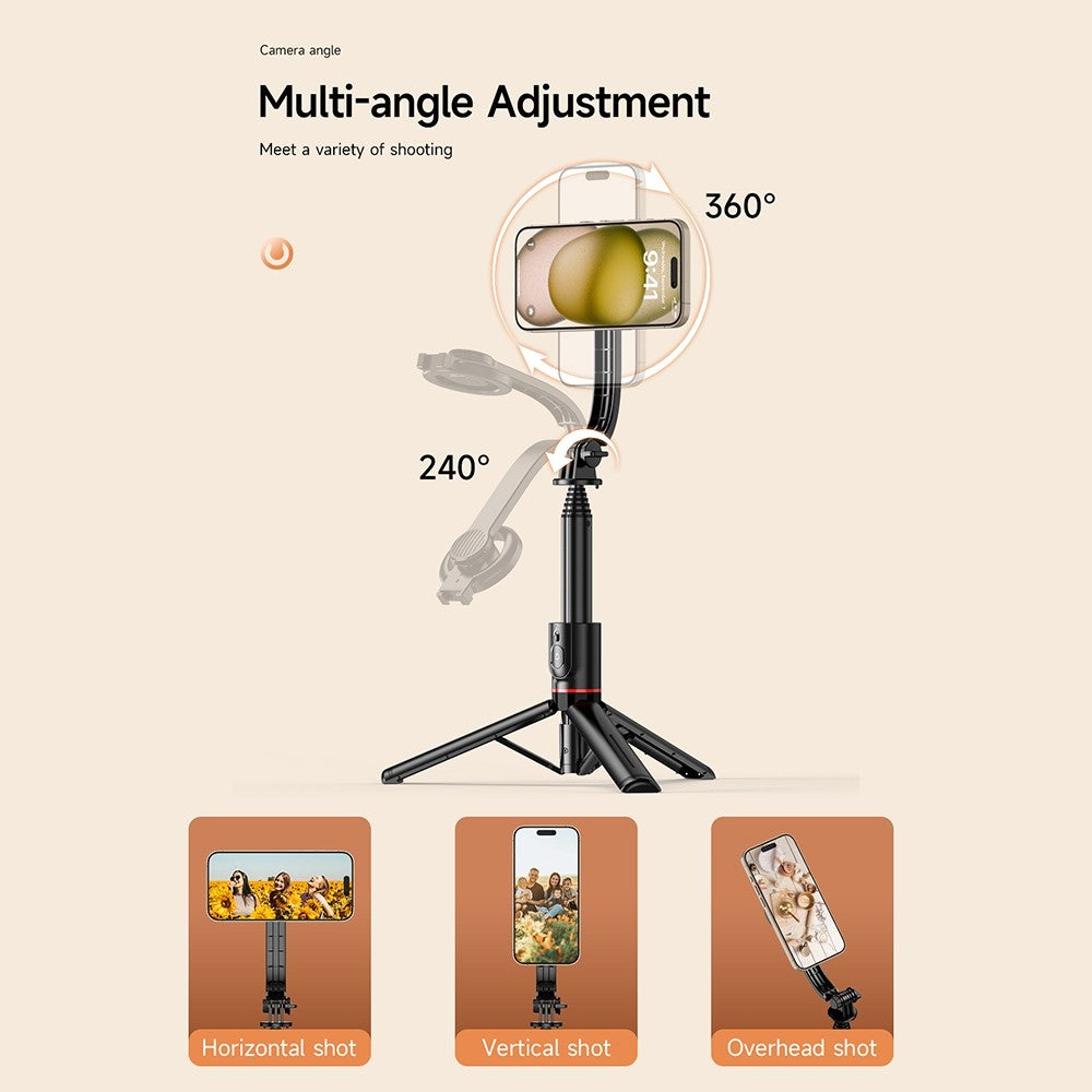 KiiP Wireless Selfie03 Tongsis Bluetooth Adjustable Tripod Magnetic Selfie Stick Magsafe Handphone