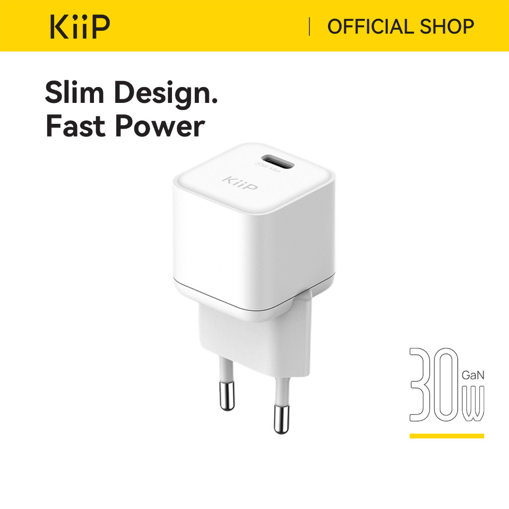 KiiP C31E Wall Charger Adaptor 30W Fast Charging Kepala Charger Mini Travel Adaptor