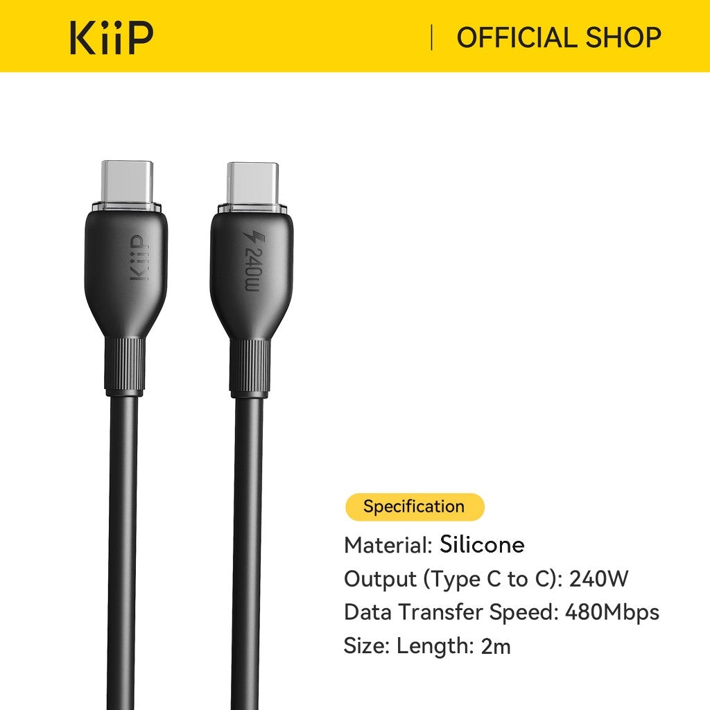 KiiP Cable Fast Charging Kabel Type-C IP/C To C Up To 240W PD 35W