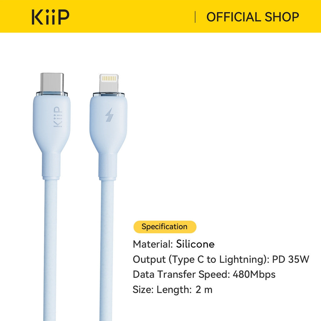 KiiP Kabel Data Fast Charging C To C /Type-C IP Up To 240W PD 35W Cable Charger Android iPhone 2M