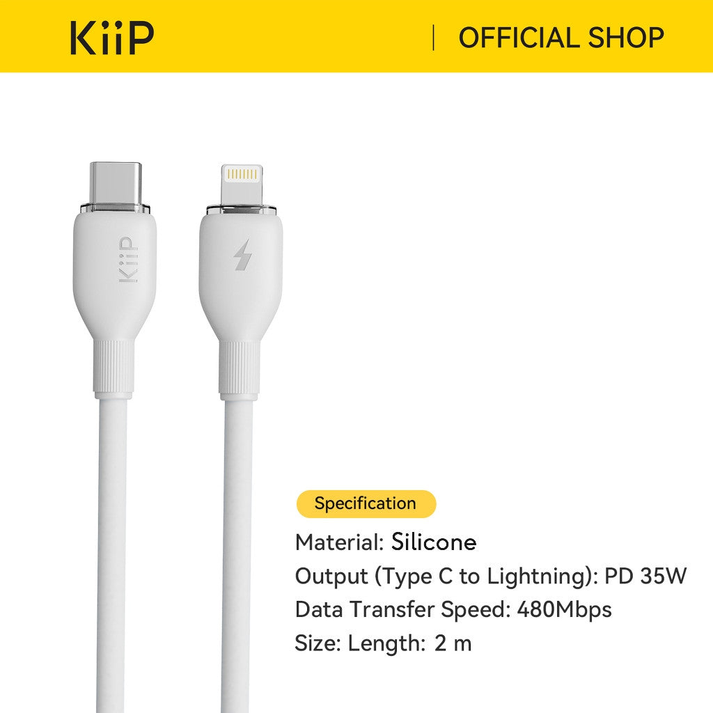 KiiP Kabel Data Fast Charging C To C /Type-C IP Up To 240W PD 35W Cable Charger Android iPhone 2M