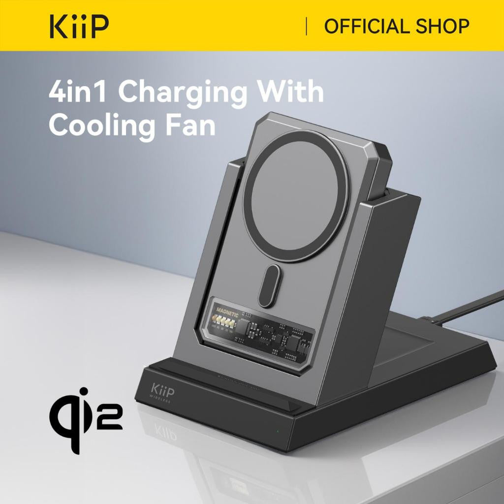 KiiP Wireless EW54S Powerbank Wireless Magnetic 4in1 Power Bank Charging Base Wireless Charging 15W