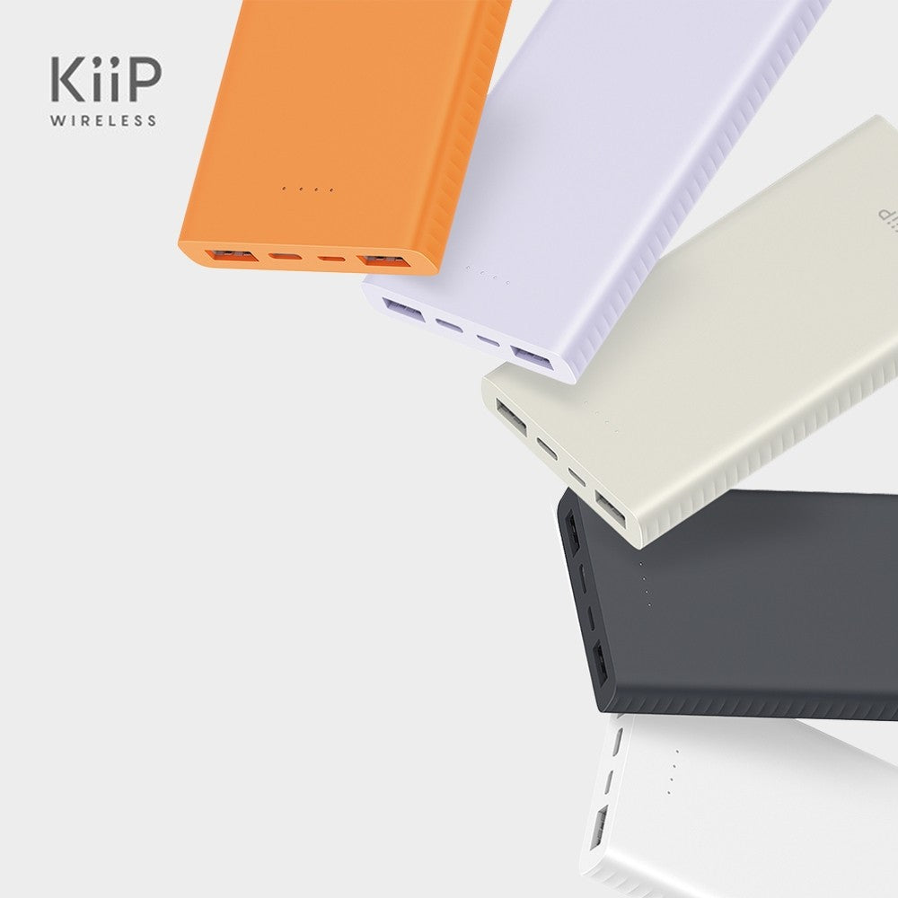 KiiP E41 Power Bank Slim 10000mAh Dual Input Type-C Micro USB Port