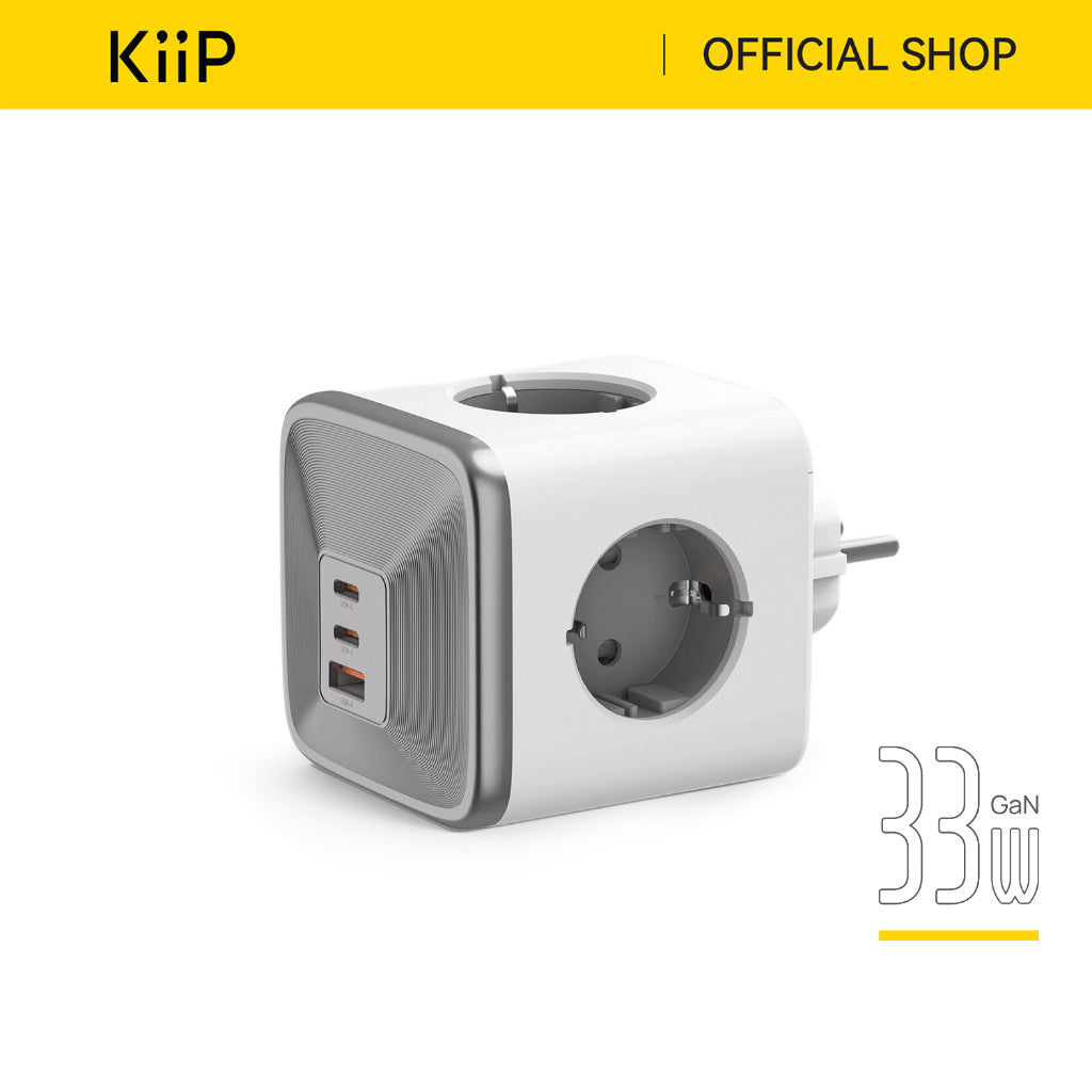 KiiP Charger C31T Power Cube Adaptor GaN 33W Charging Adapter AC Socket 4000W