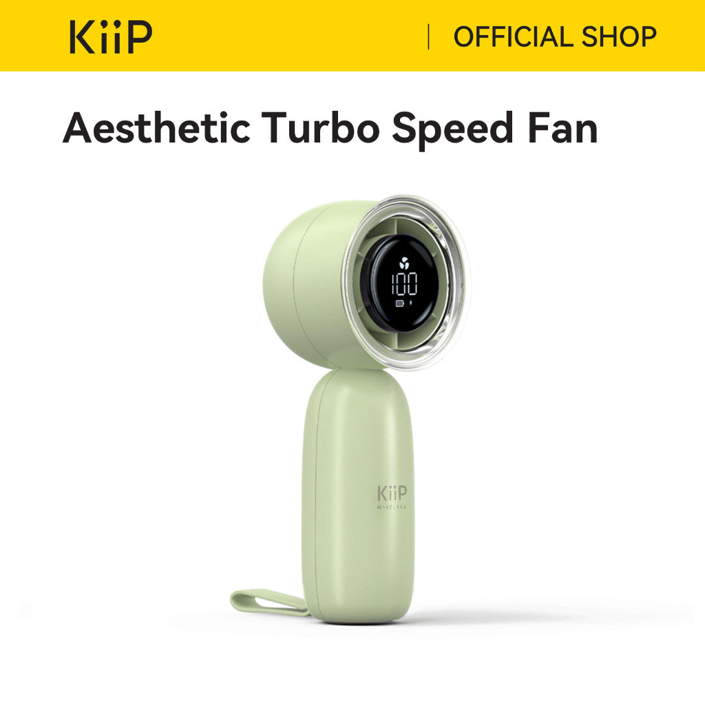 KiiP Fan03 Kipas Angin Mini Portable Rechargeable Fan-5Speed Kipas Genggam LED Display Wind