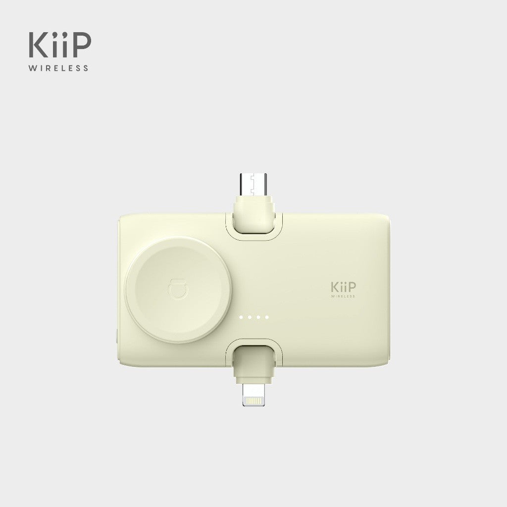 KiiP Power Bank Mini 3in1 Built In Cable Lightning Type C Iwatch Powerbank Fast Charging