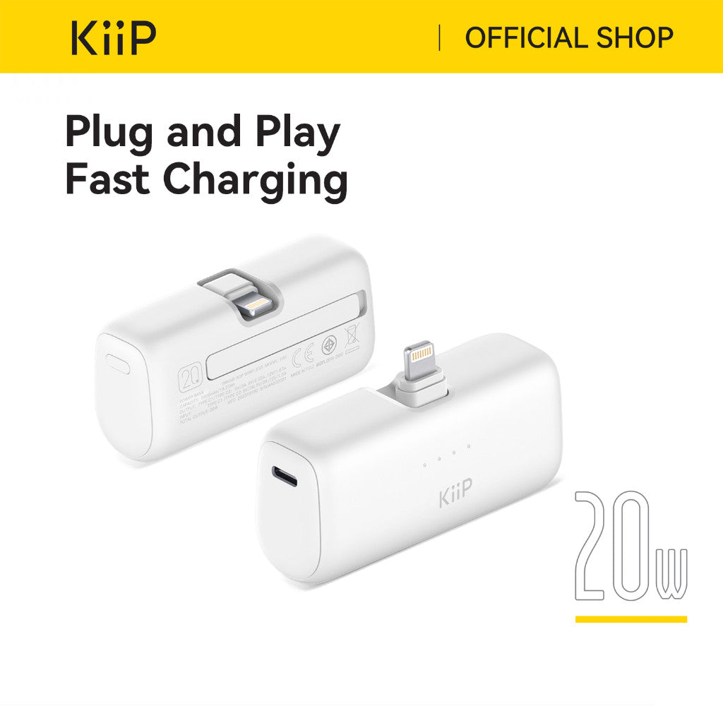 KiiP E61 Mini Power Bank Fast Charging PD 20W Type-C Lightning 5000mAh