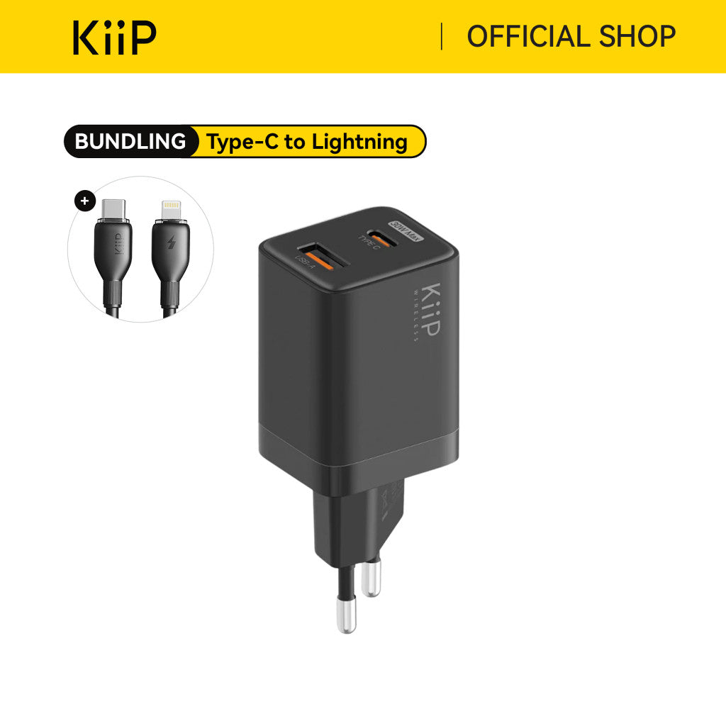 KiiP C10 Kepala Charger 30W Travel Fast Charger