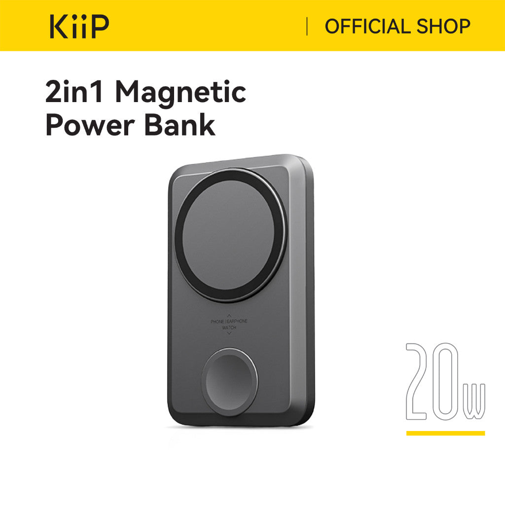 KiiP Wireless EW31 2in1 Power Bank Wireless Magnetic Powerbank Iwatch 10000 mAh Type C PD Fast Charging