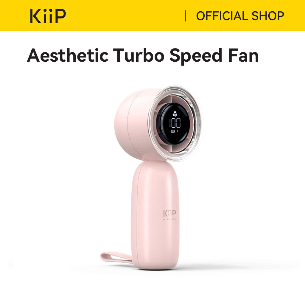 KiiP Fan03 Kipas Angin Mini Portable Rechargeable Fan-5Speed Kipas Genggam LED Display Wind