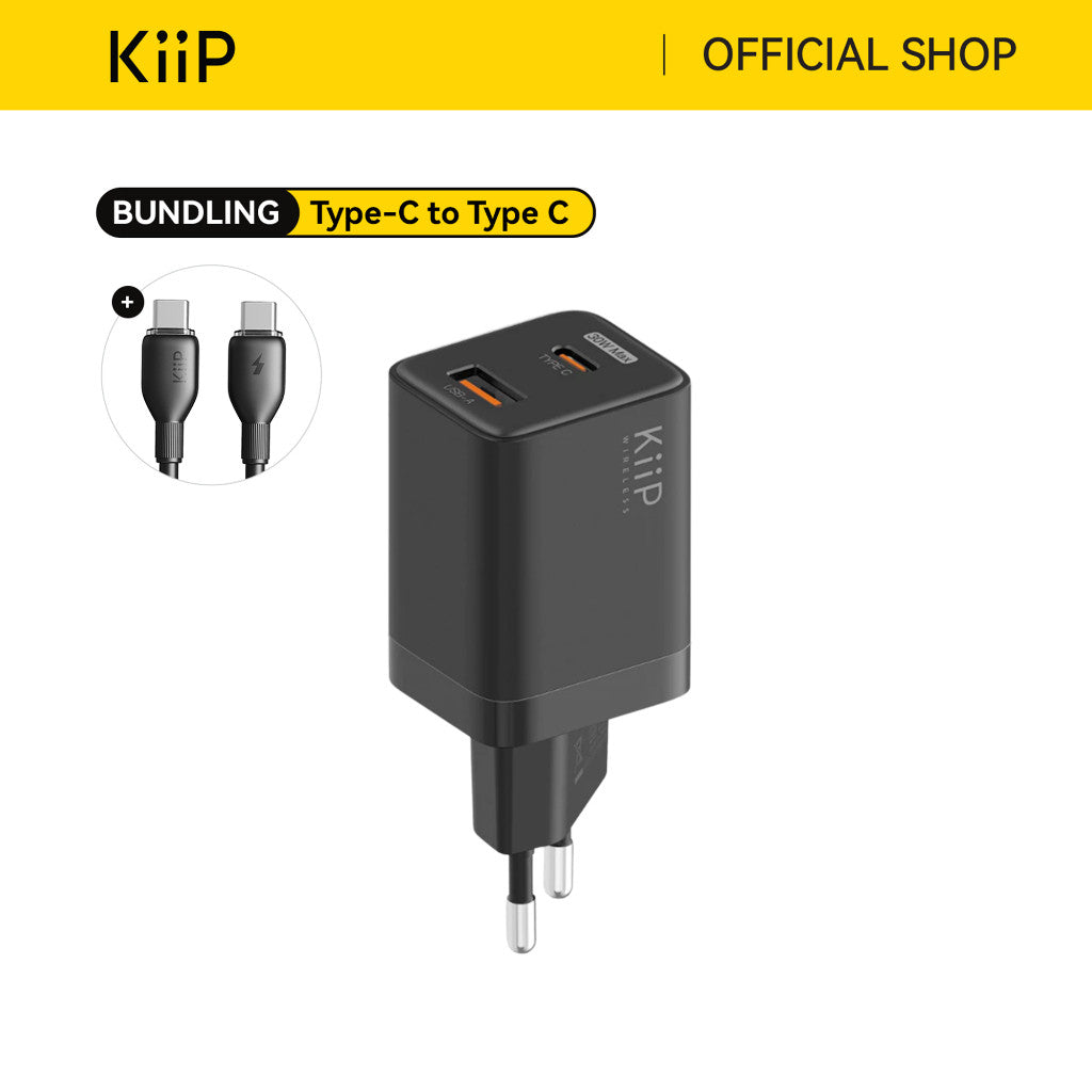 KiiP C10 Kepala Charger 30W Travel Fast Charger