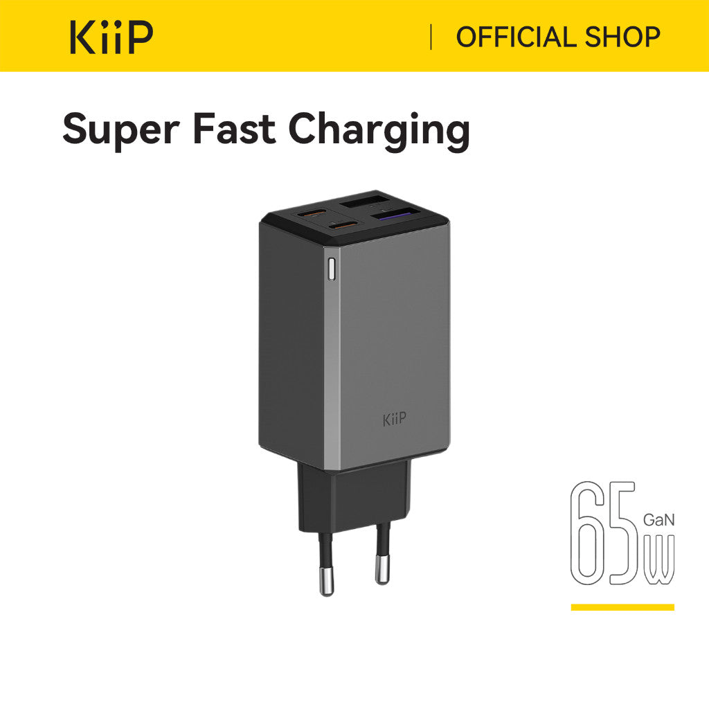 KiiP C19E Kepala Charger Adaptor GAN6 Fast Charging 65W 2C+2U