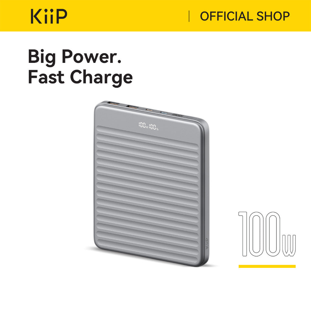 KiiP E63 Power Bank Fast Charging 100W Quick Charge Type C PD
