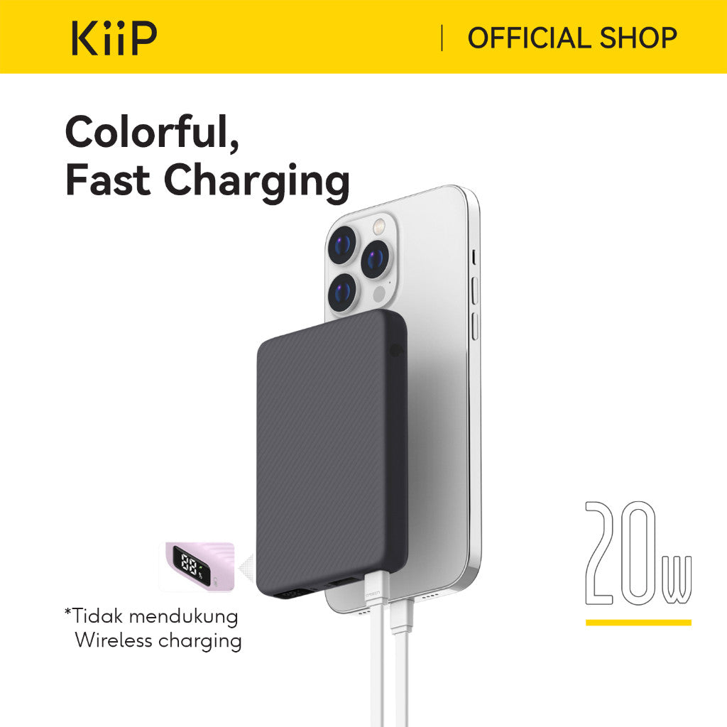KiiP E48 Power Bank Fast Charging 20W Quick Charge Type C PD