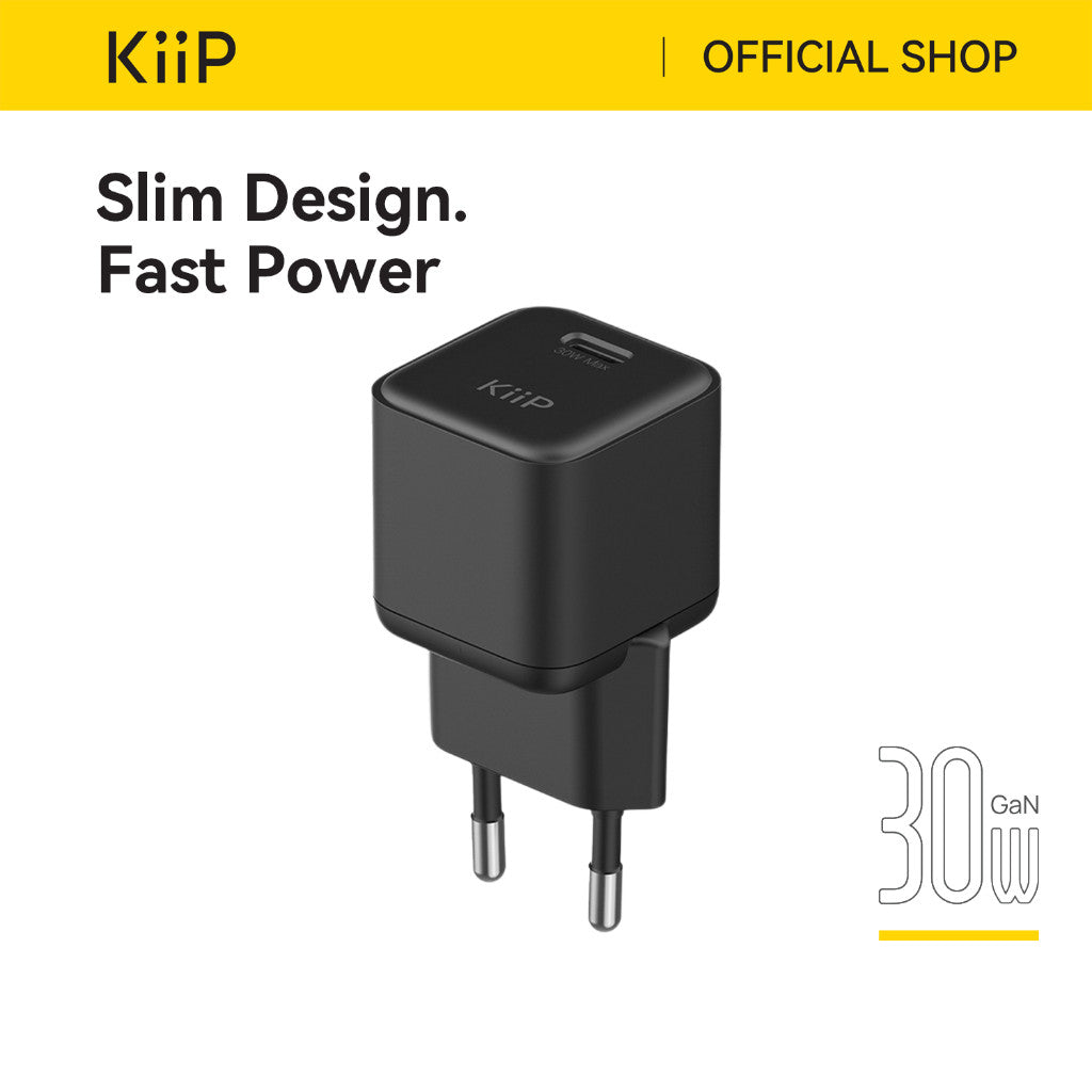 KiiP C31E Wall Charger Adaptor 30W Fast Charging Kepala Charger Mini Travel Adaptor
