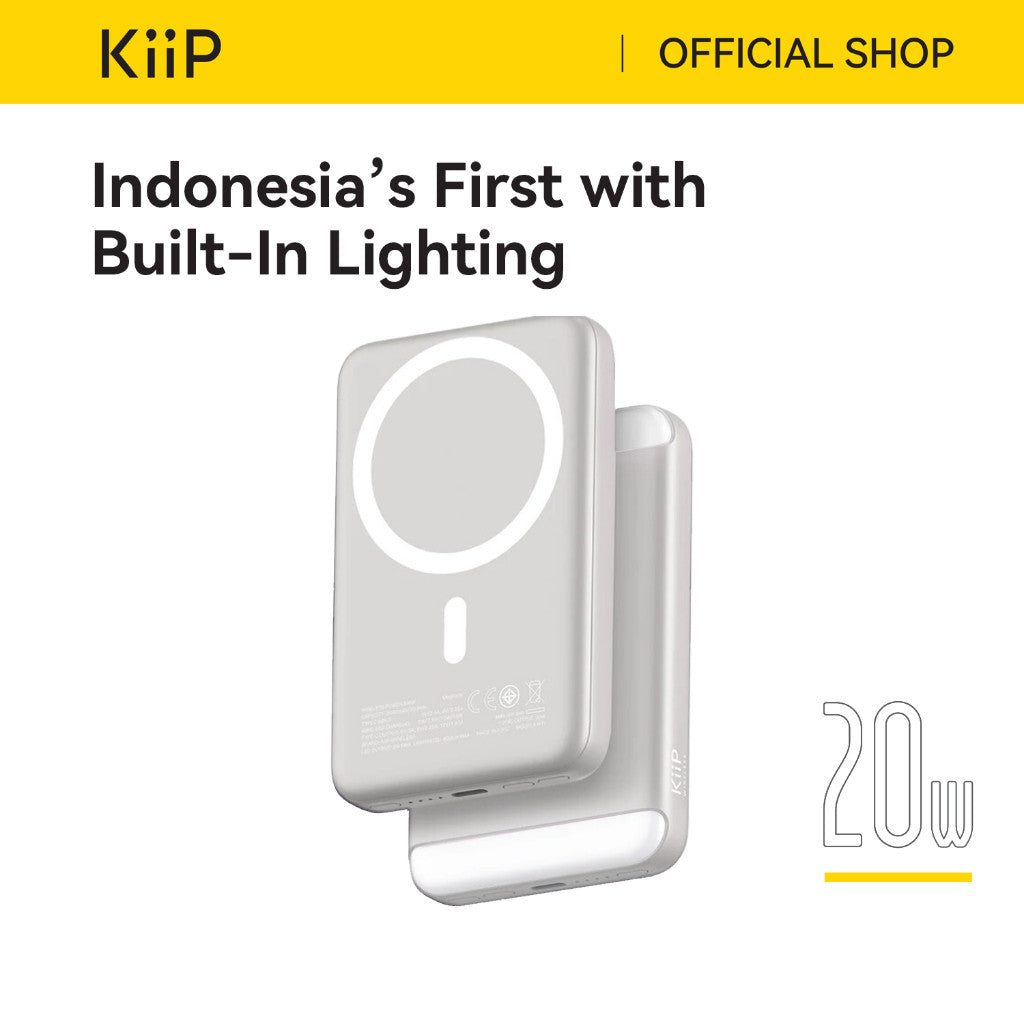 KiiP Wireless EW71 Powerbank Dual Magnetic Fill Light Fast Charge 20W