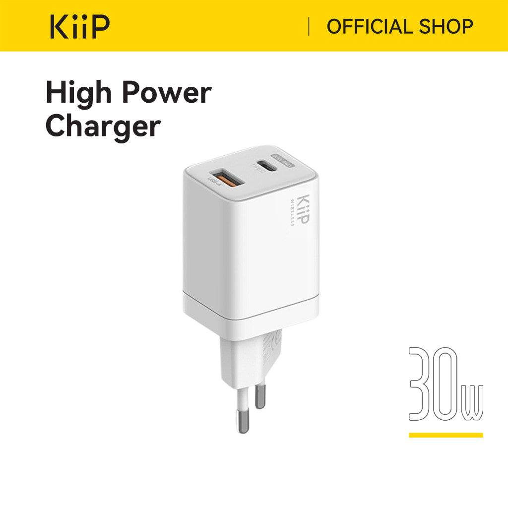 KiiP C10 Kepala Charger 30W Travel Fast Charger