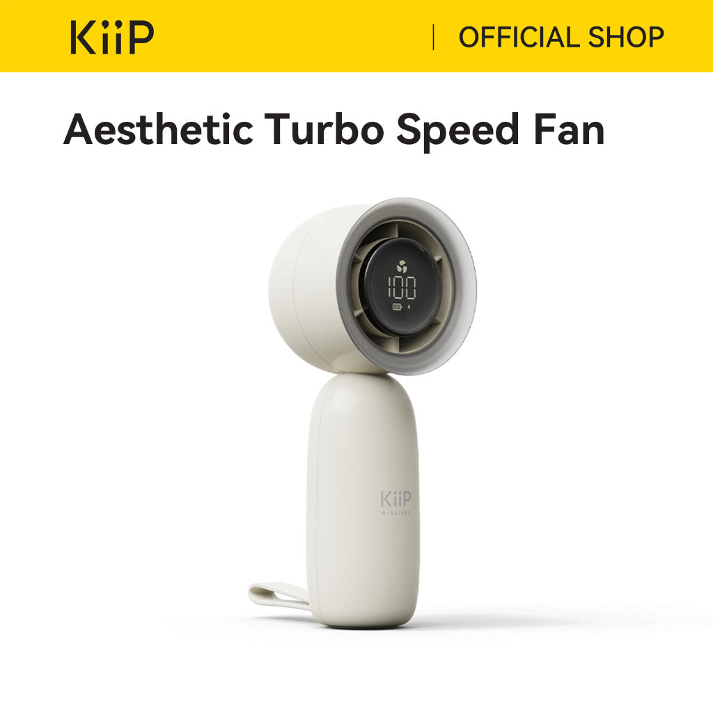 KiiP Fan03 Kipas Angin Mini Portable Rechargeable Fan-5Speed Kipas Genggam LED Display Wind