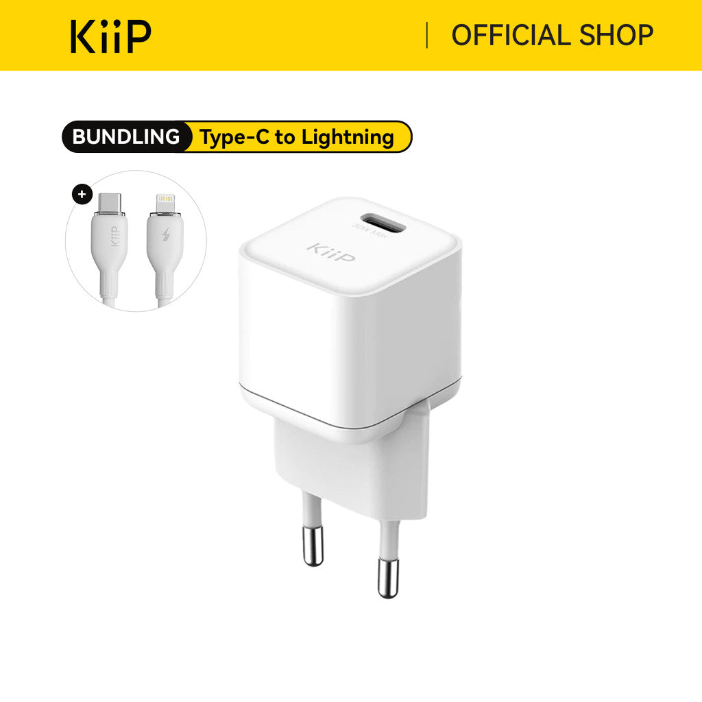 KiiP C31E Wall Charger Adaptor 30W Fast Charging Kepala Charger Mini Travel Adaptor