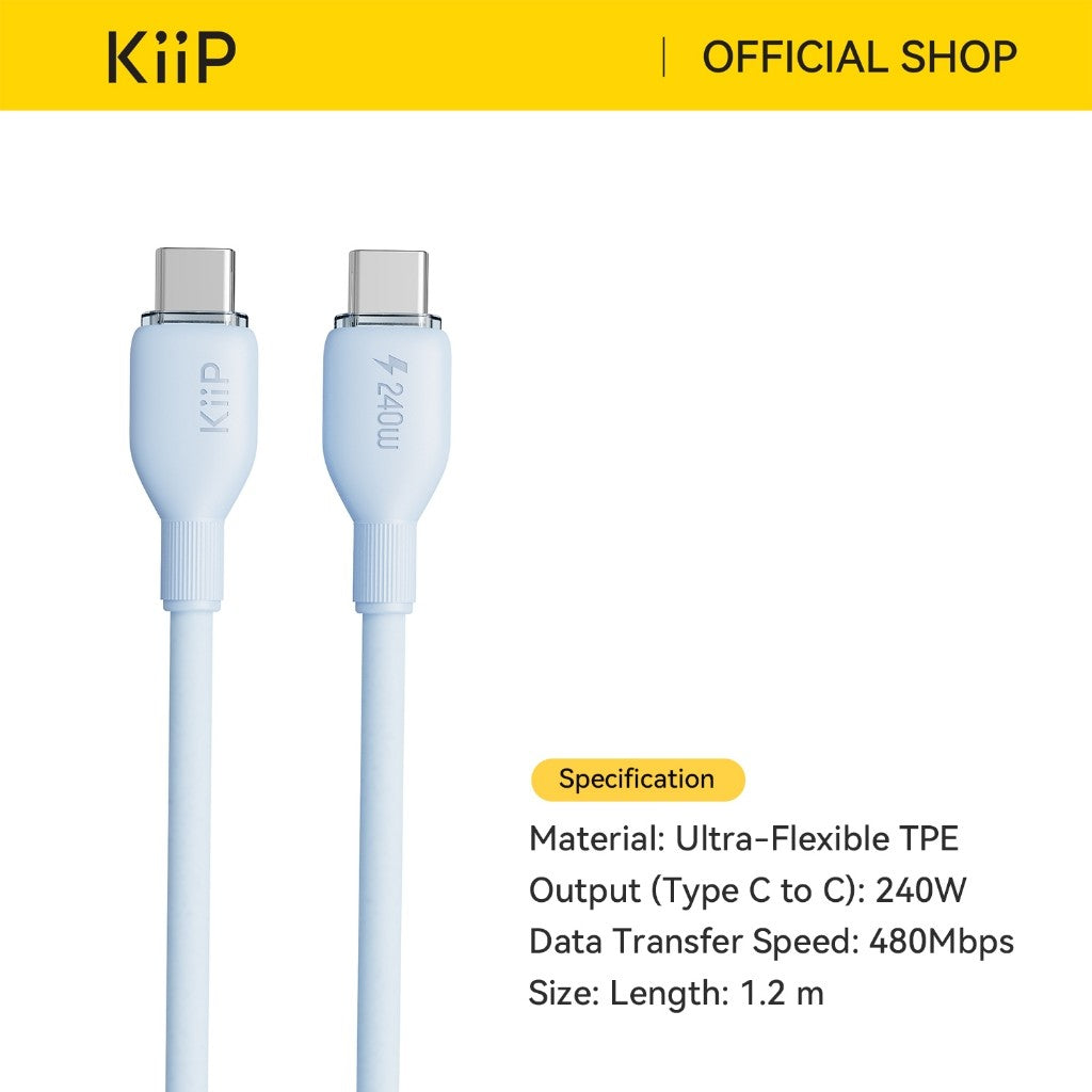 KiiP Cable Fast Charging Kabel Type-C IP/C To C Up To 240W PD 35W