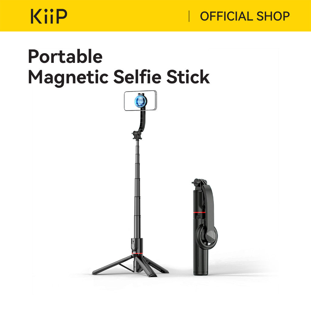 KiiP Wireless Selfie03 Tongsis Bluetooth Adjustable Tripod Magnetic Selfie Stick Magsafe Handphone