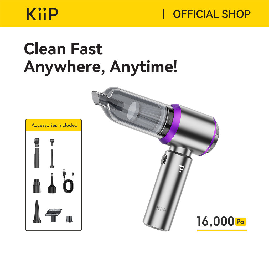 KiiP Vacuum Cleaner Portabel Tanpa Kabel Genggam 16000Pa 3in1 Penghisap Debu Mobil Wireless Kasur Penyedot Debu Vakum