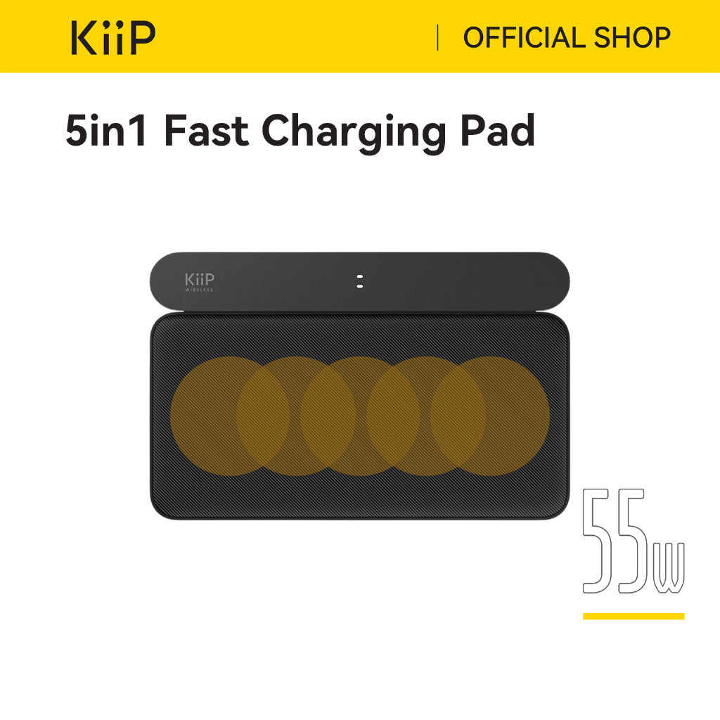 KiiP Wireless W4 Dual Wireless Charger Pad 5in1 55W Fast Charging Station