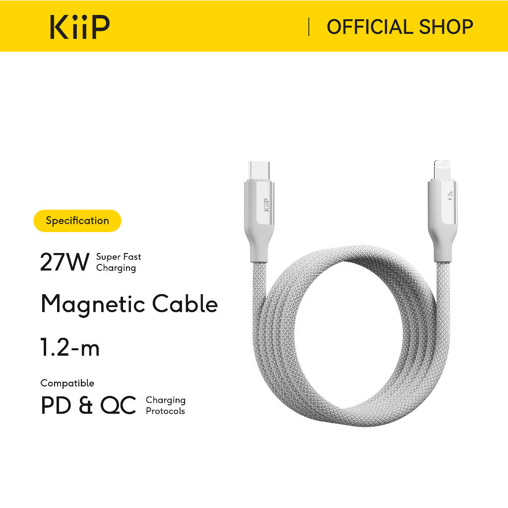 KiiP Magnetic Cable CMTL120 Fast Charging Kabel Data Type-C to Lightning PD 27W