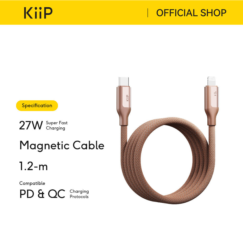 KiiP Magnetic Cable CMTL120 Fast Charging Kabel Data Type-C to Lightning PD 27W