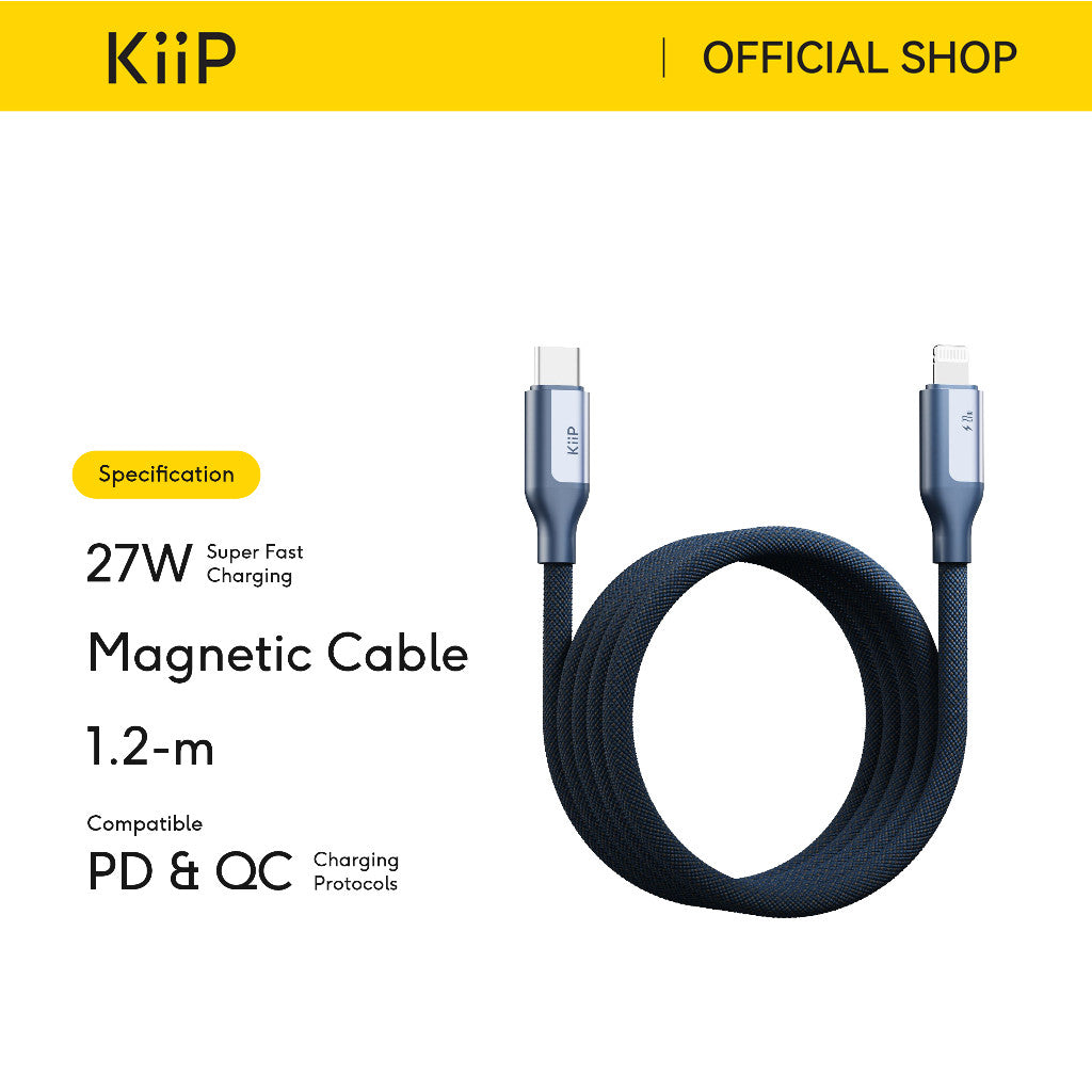 KiiP Magnetic Cable CMTL120 Fast Charging Kabel Data Type-C to Lightning PD 27W