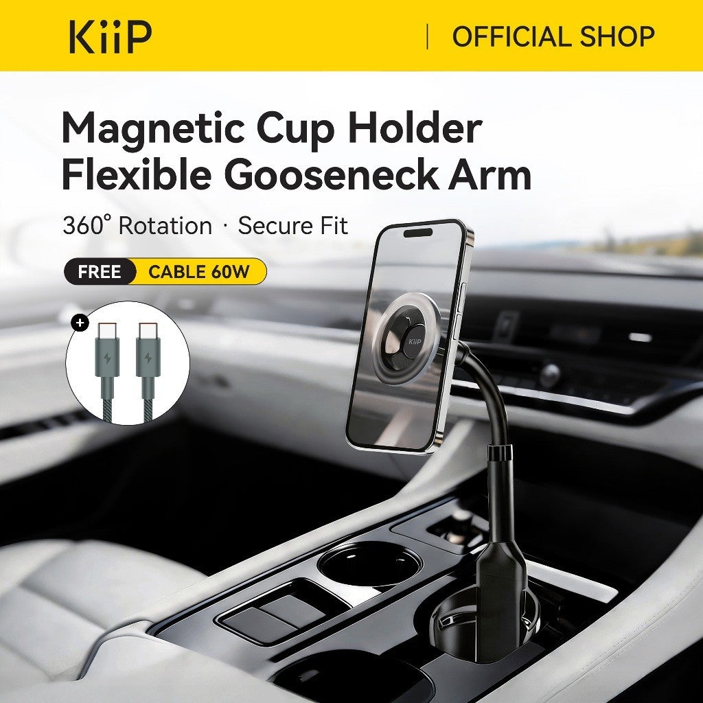 KiiP CUPMG02 Car Phone Holder Cup 360° Rotation Flexible Arm N52 Magnet