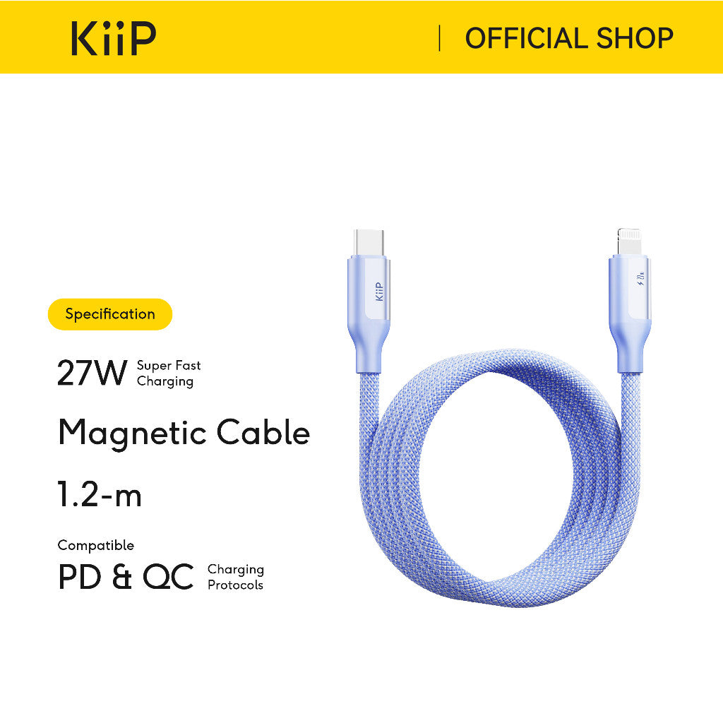 KiiP Magnetic Cable CMTL120 Fast Charging Kabel Data Type-C to Lightning PD 27W