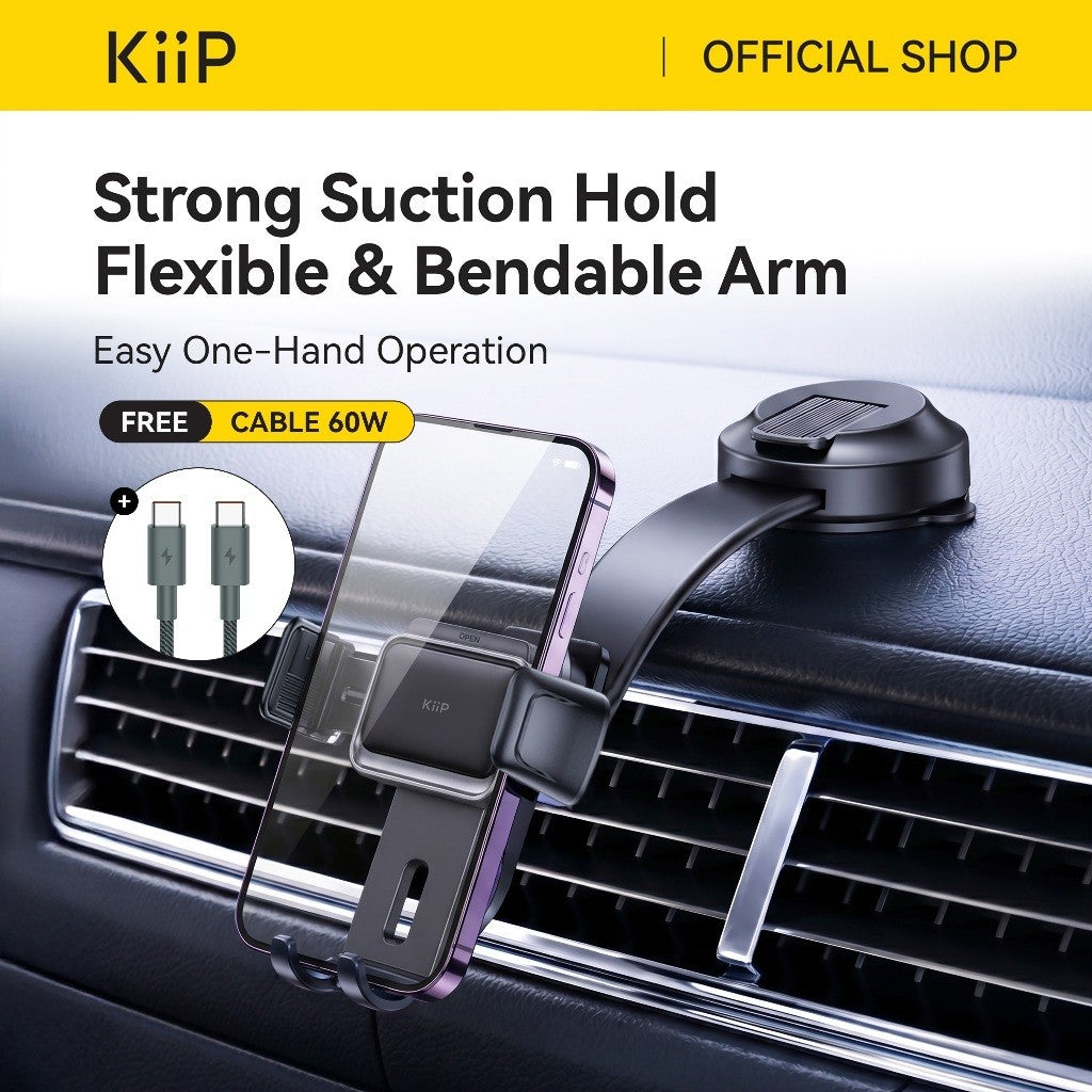 KiiP DBEND01 Car Phone Holder Bendable Support Arm 360° Rotation