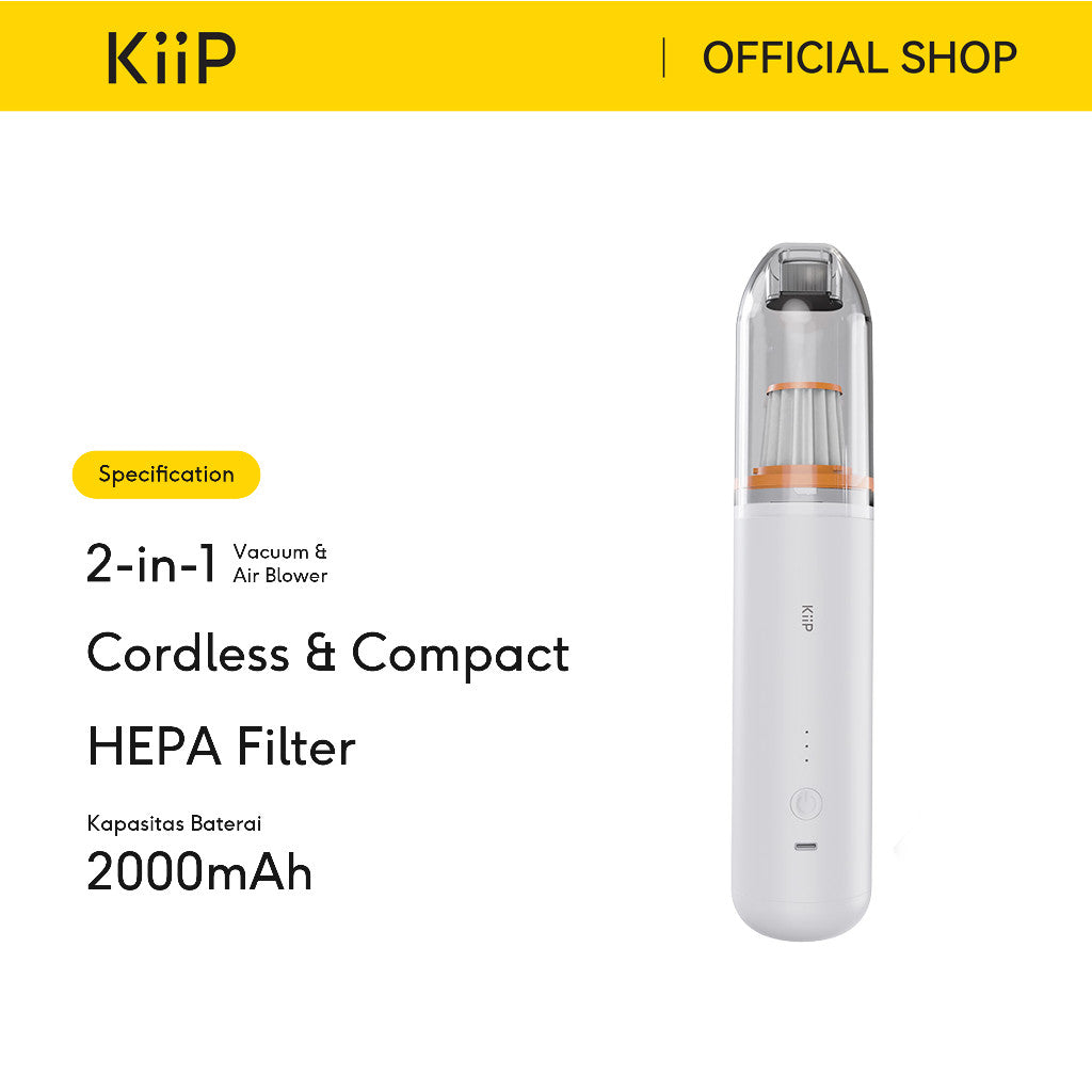 KiiP Cordless Car Vacuum Cleaner Portable Mini 4500Pa Alat Penyedot Debu Mobil dan Kasur Rumah