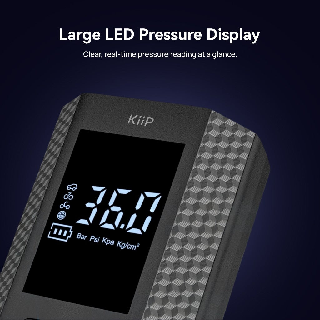 KiiP EAP01 Portable Car Tire Inflator Pompa Ban Motor Dan Mobil Electric Air Pump Car Air Pump Portable Mini Pompa Angin Elektrik 18L 60W
