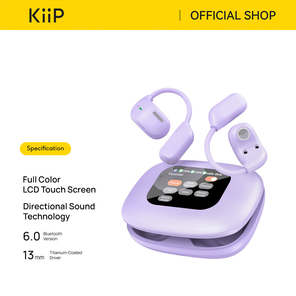 KiiP DTH25 Open Ear TWS Sport Earphone Earhook Smart Touchscreen HD Call