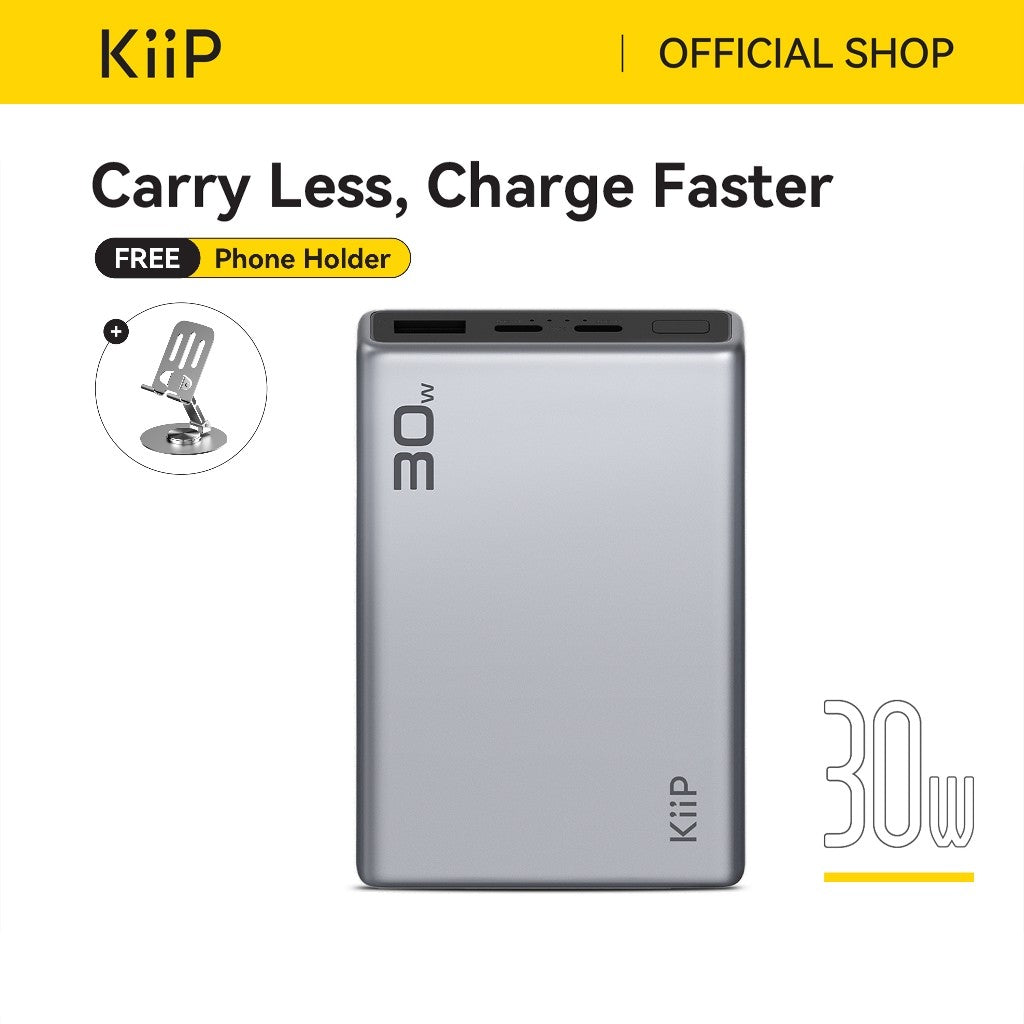 KiiP E69 Power Bank 10000mAh Super Fast Charging 3 Output 30W
