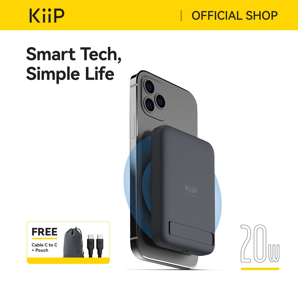 KiiP Wireless EW52 Power Bank Magnetic Magsafe 20W Fast Charging Type C PD 10000 mAh