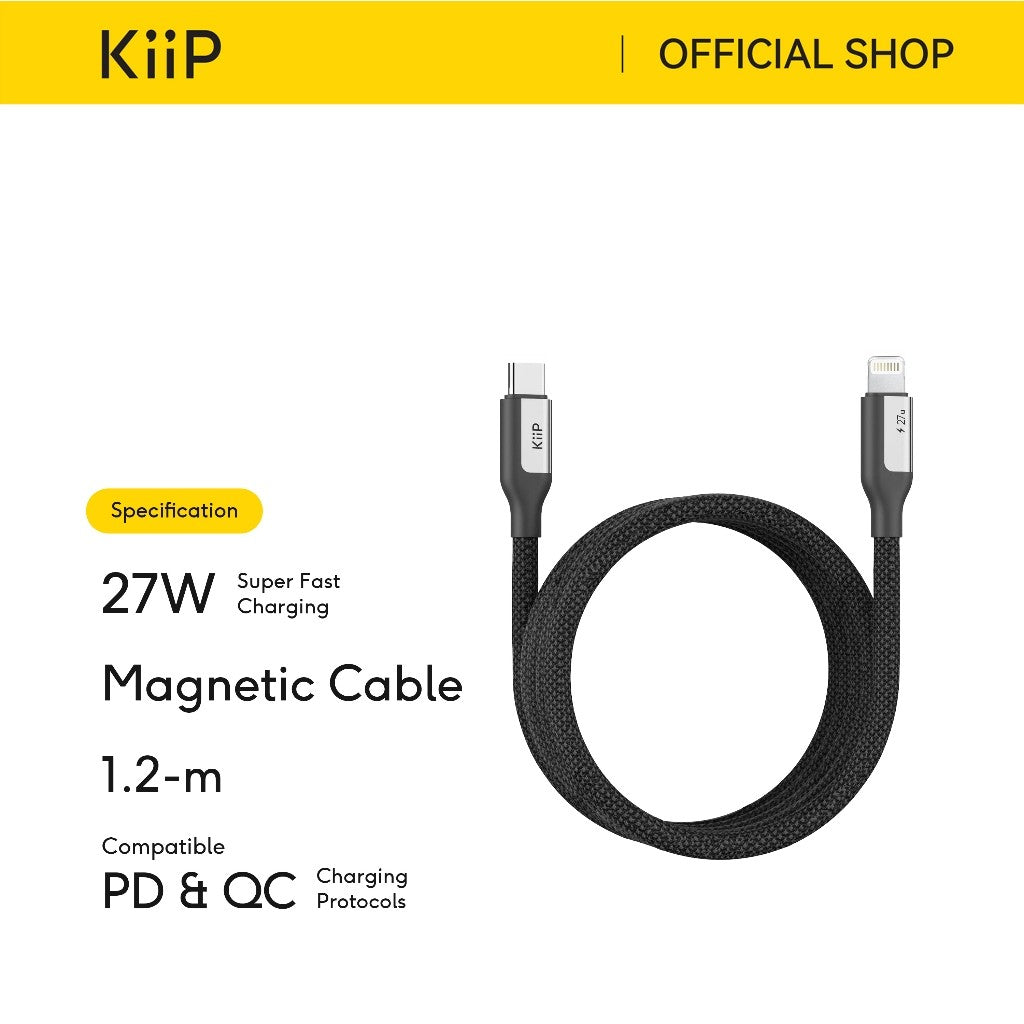 KiiP Magnetic Cable CMC120 Fast Charging Kabel Data Type-C to Type-C PD 240W