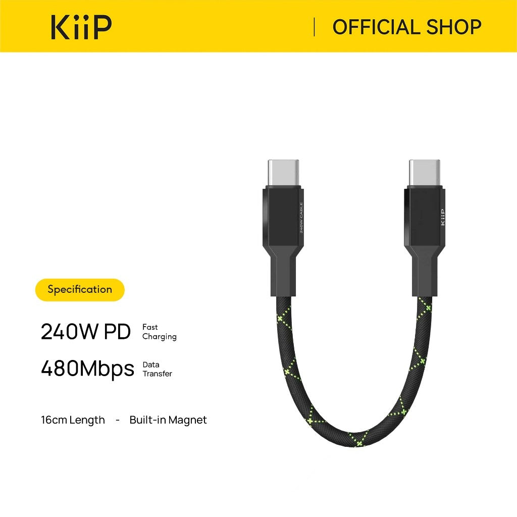 KiiP Cable Gaming Magnetic Fast Charging PD 240W Data Transfer 480Mbps